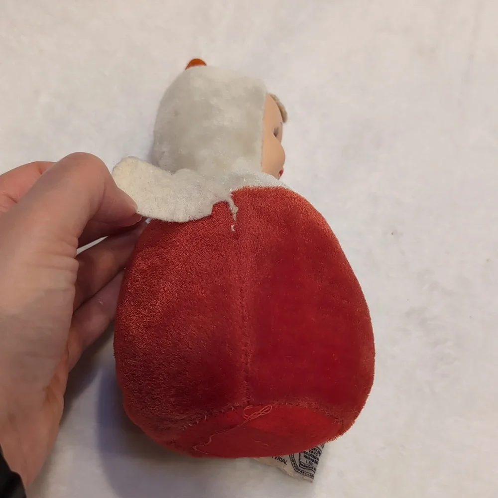 Knickerbocker Rubber Face Baby Doll Plush Musical Chime Roly Poly Vintage Toy